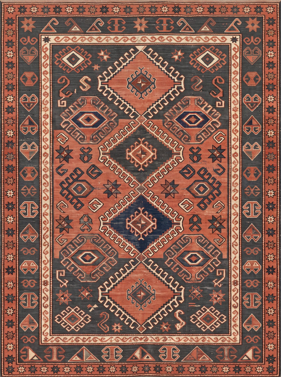 Yörük etnik desenli halı