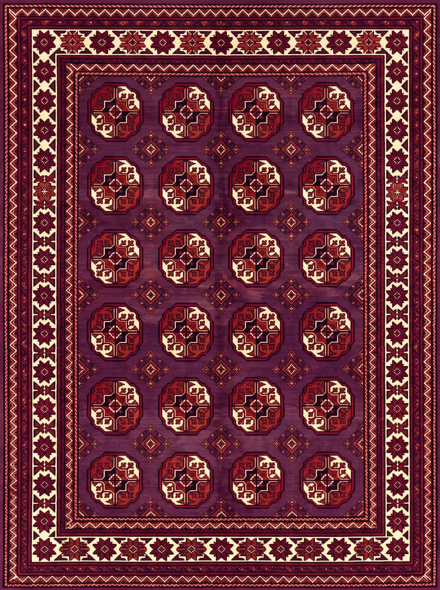 Mürdüm zeminli bambu halı