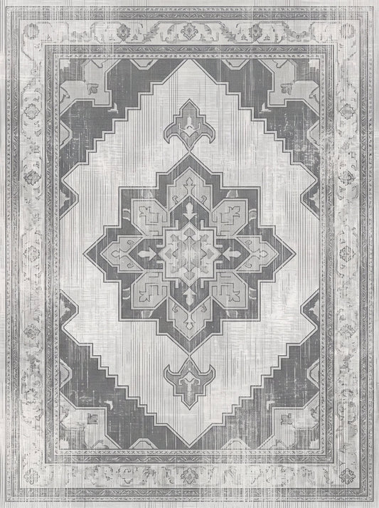 Gri Düz Vintage Şönil halı deseni TH-022